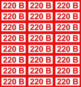 Печать наклеек на розетку 220 вольт в типографии