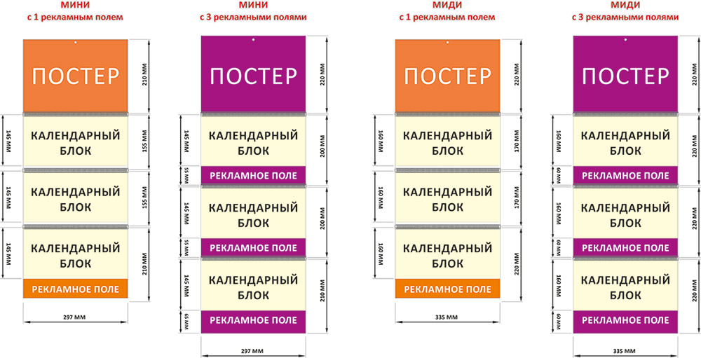 Размеры квартальных календарей в Москве | фото 3