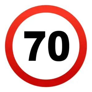Печать наклеек знак 70 на авто недорого