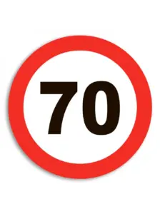 Печать наклеек знак 70 на авто в типографии