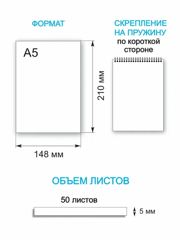 Форматы для блокнота – размеры и количество листов недорого в tprint | фото 2