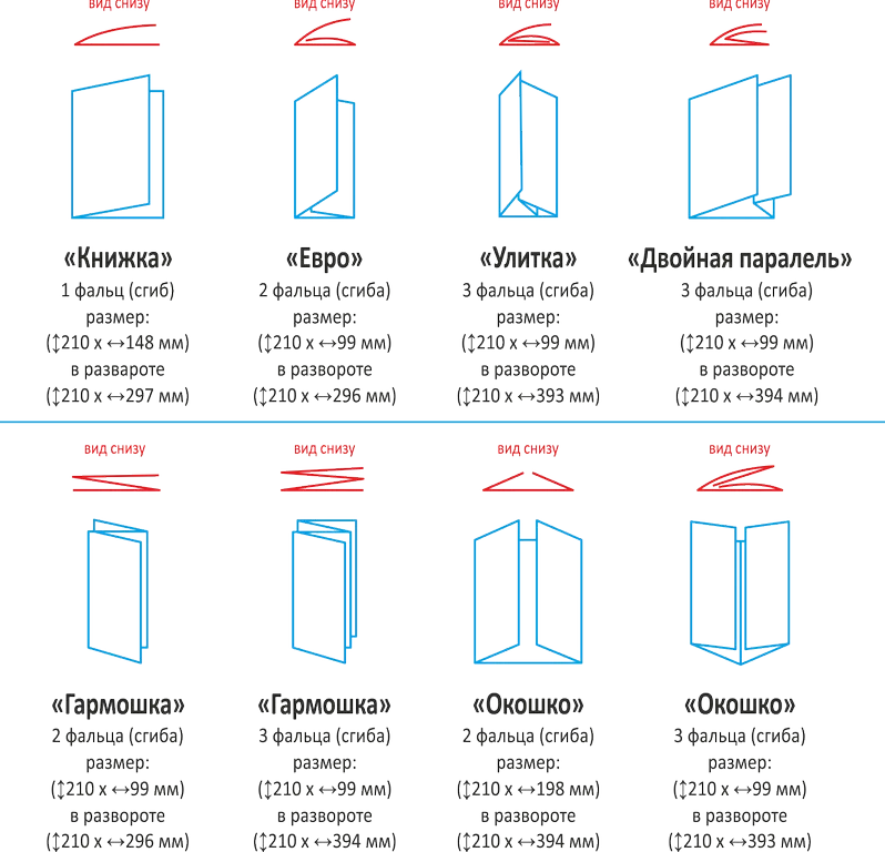 Какими бывают форматы буклетов? недорого в tprint | фото 1