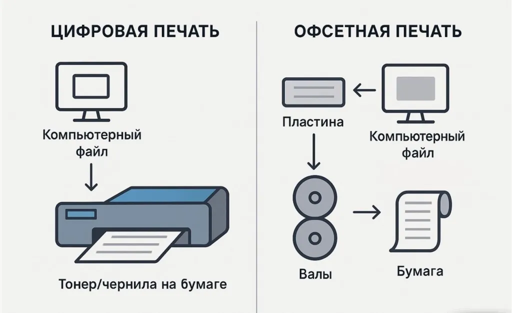 Офсет или цифра: как выбрать подходящий вид печати? недорого в tprint | фото 1
