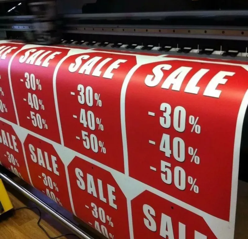 Печать больших наклеек