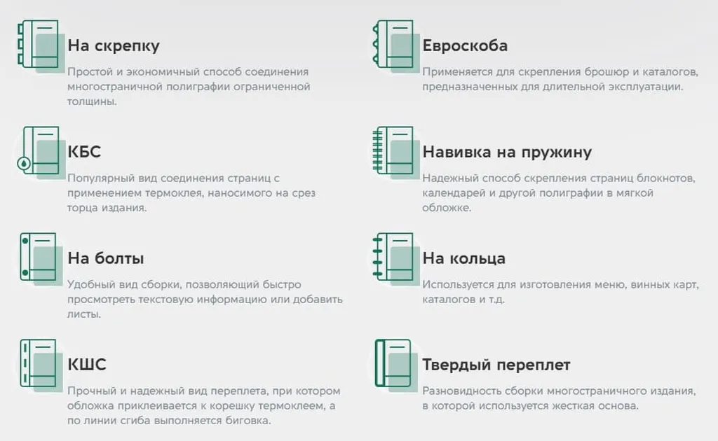 Способы скрепления брошюр