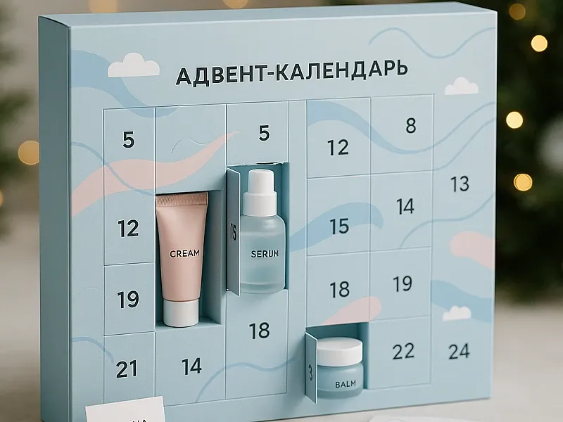 Изготовление адвент-календарей с косметикой дешево