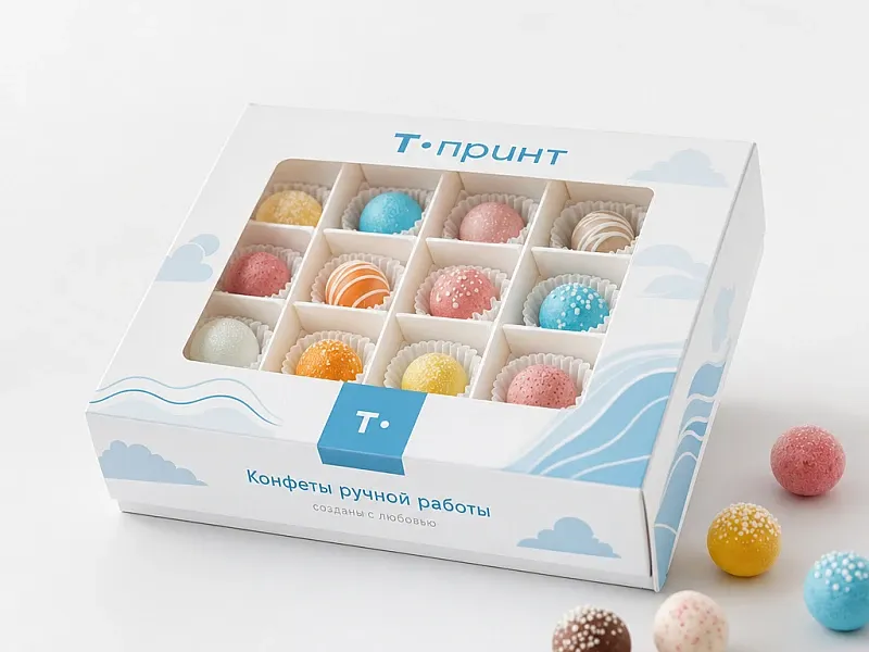 Белая упаковка для конфет недорого