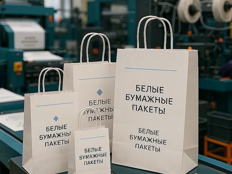 заказать Белые бумажные пакеты
