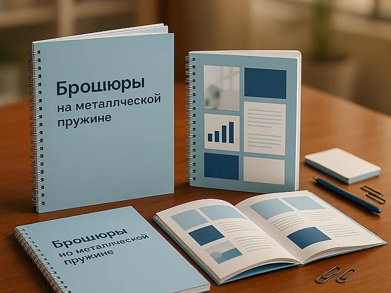 Брошюры на металлической пружине на заказ