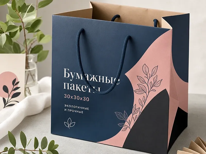 Бумажные пакеты 30х30х30 на заказ