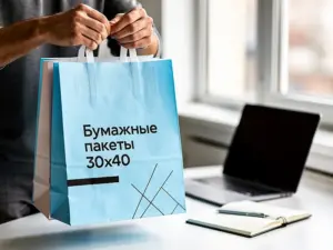 Бумажные пакеты 30х40 в Москве