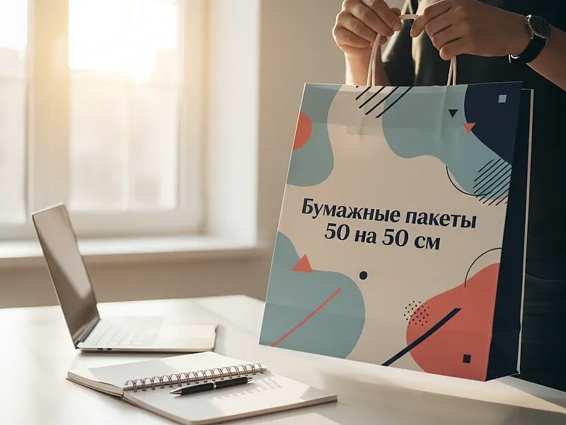 Бумажные пакеты 50 на 50 см на заказ