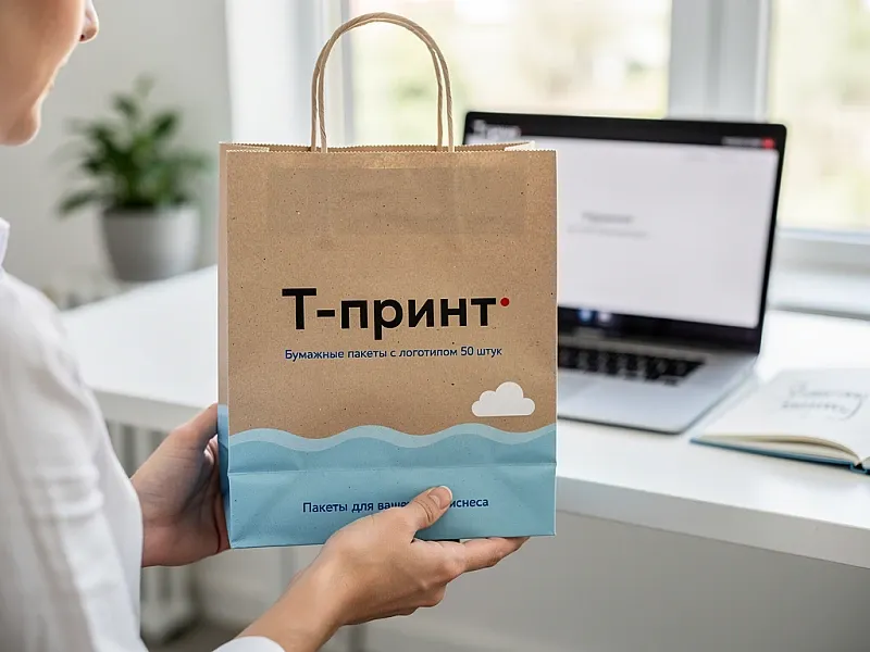 заказать Бумажные пакеты с логотипом 50 штук