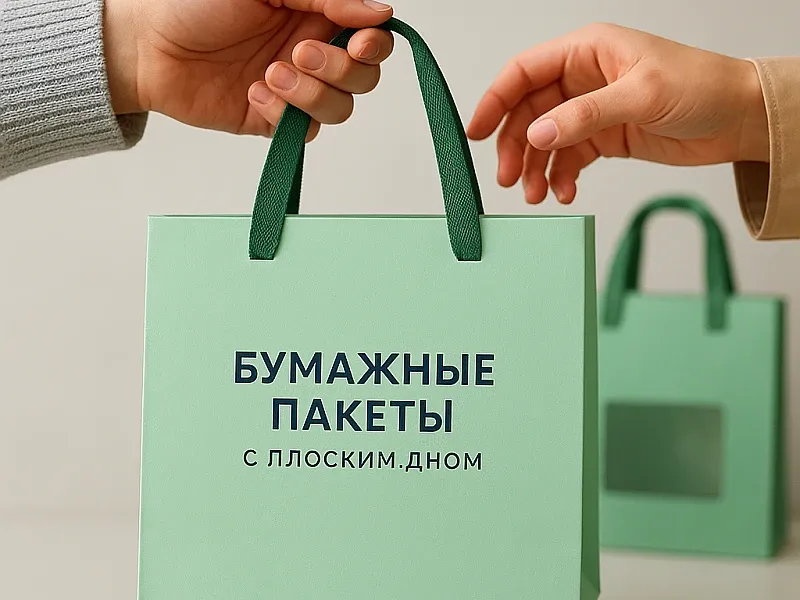 Бумажные пакеты с плоским дном на заказ