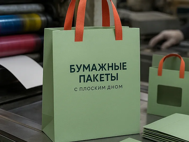 заказать Бумажные пакеты с плоским дном