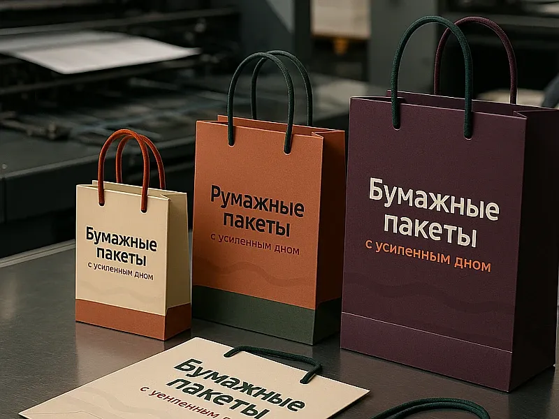 заказать Бумажные пакеты с усиленным дном