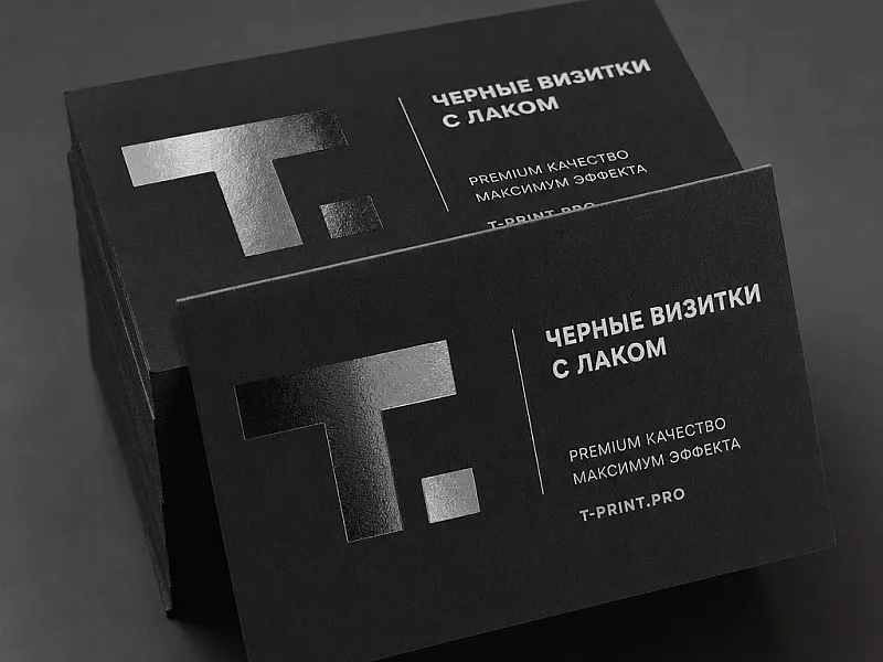 Черные визитки с лаком недорого
