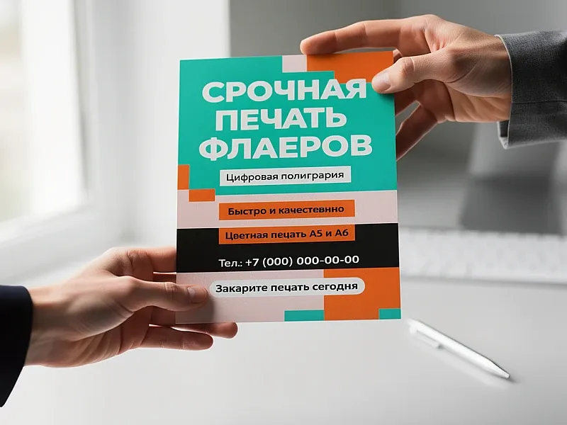 заказать Cрочная печать флаеров