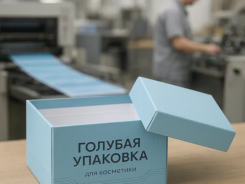 заказать Голубая упаковка для косметики