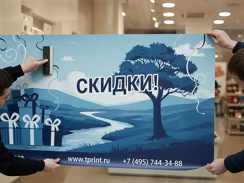 Интерьерная печать на самоклеющейся пленке дешево