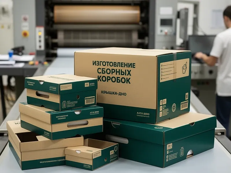 Изготовление сборных коробок крышка-дно на заказ