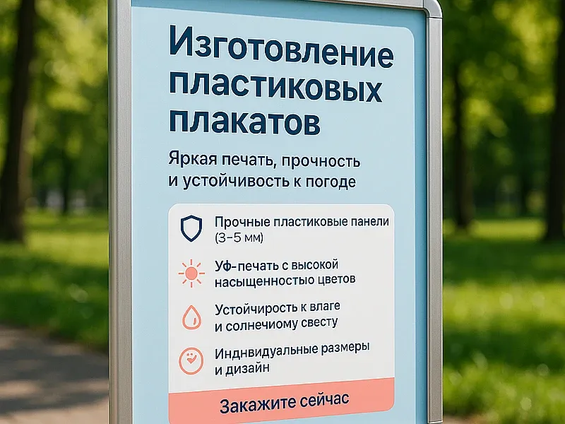 Изготовление пластиковых плакатов дешево