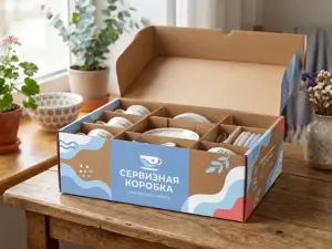 Картонная коробка для сервиза в Москве