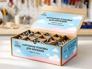 Картонная упаковка для крепежей в Москве