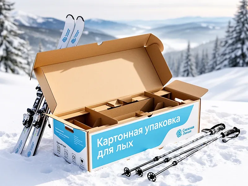 Картонная упаковка для лыж дешево