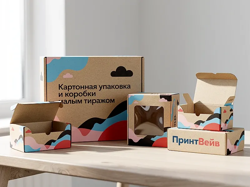 Картонная упаковка и коробки малым тиражом дешево