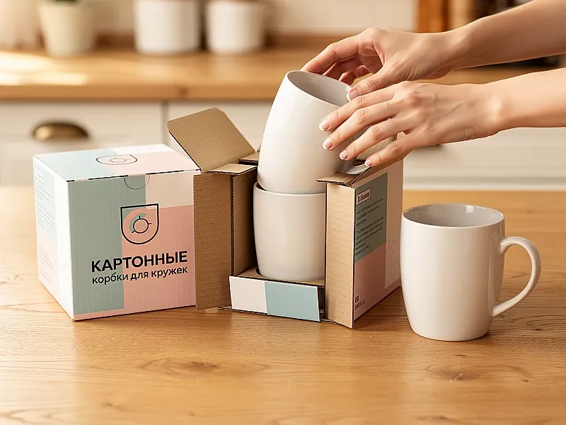 заказать Картонные коробки для кружек