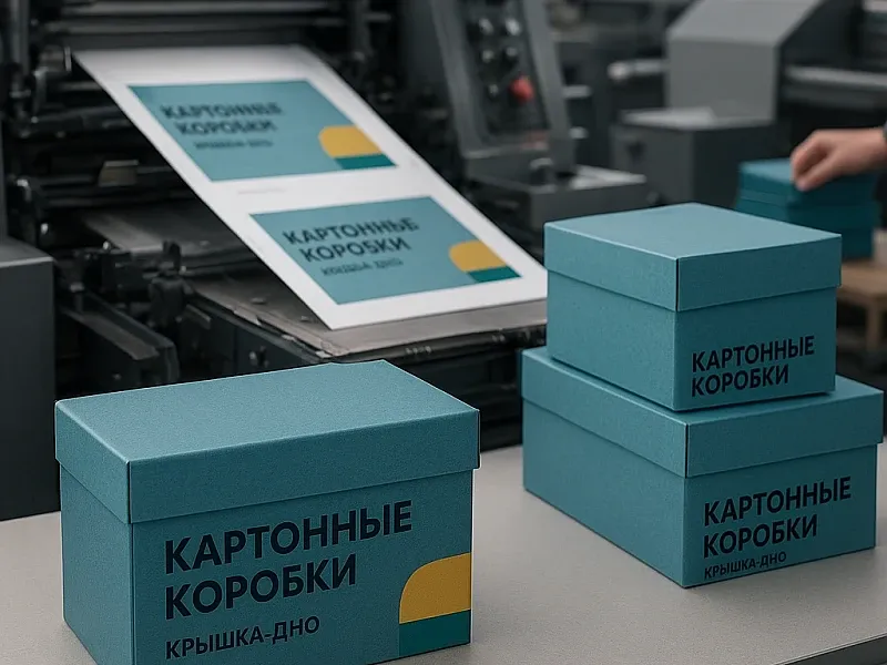 заказать Картонные коробки крышка-дно
