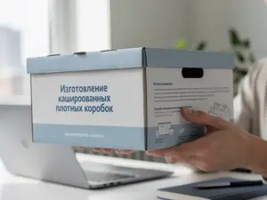 Изготовление кашированных плотных коробок в Москве