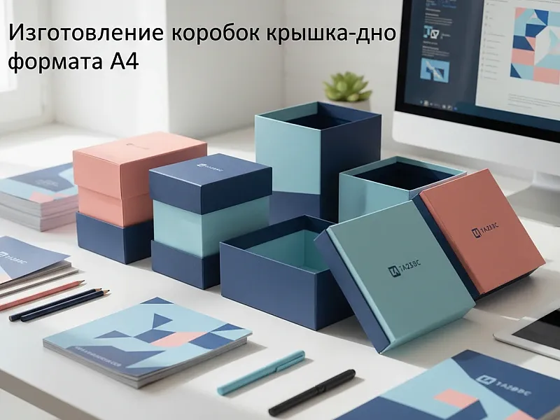 Изготовление коробок крышка-дно формата А4 недорого
