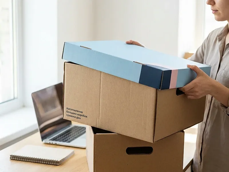 Изготовление больших коробок крышка-дно недорого
