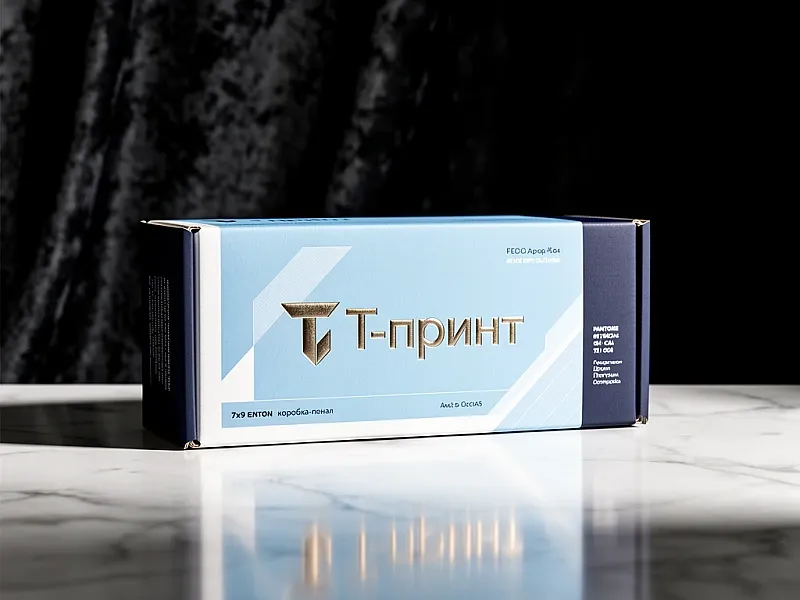 Изготовление коробок-пеналов с тиснением 7х9 см на заказ