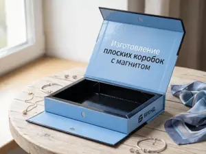 Изготовление плоских коробок с магнитом в Москве