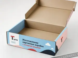 Изготовление картонных коробок с откидной крышкой в Москве
