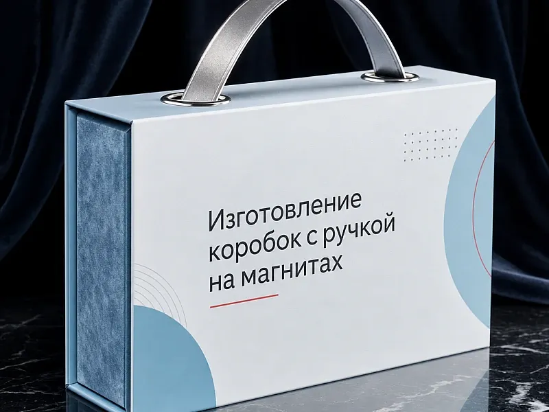 Изготовление коробок с ручкой на магнитах на заказ