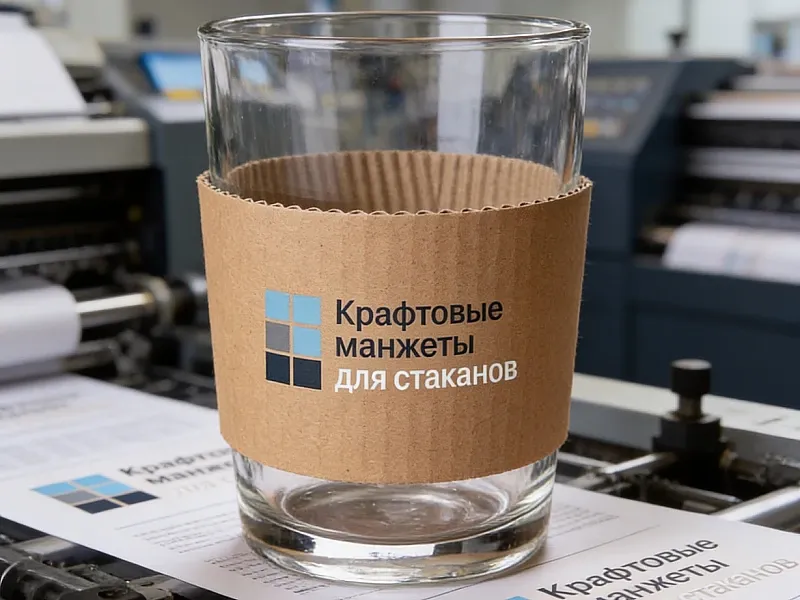 Крафтовые манжеты для стаканов дешево