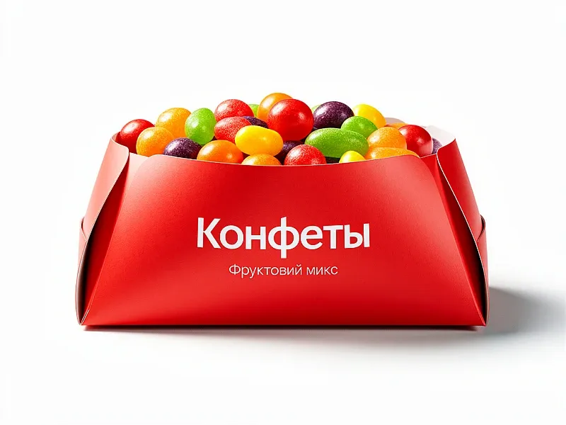 Красная упаковка для конфет дешево