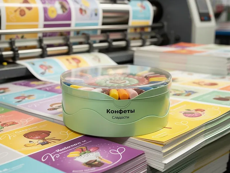 Круглая упаковка для конфет на заказ