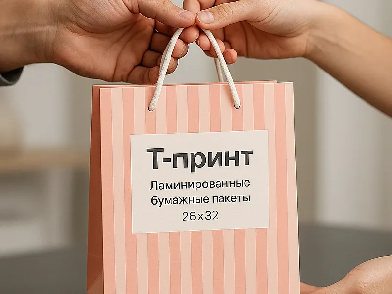 Ламинированные бумажные пакеты 26х32 дешево