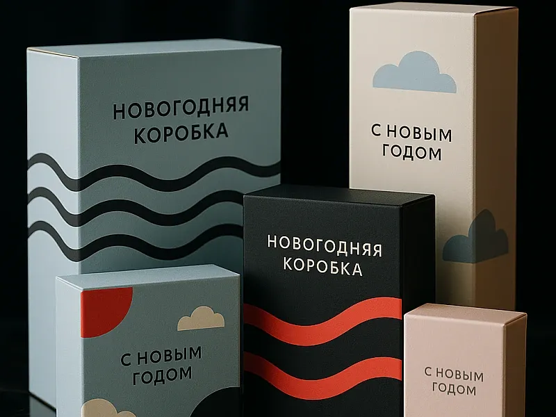 Новогодние коробки дешево