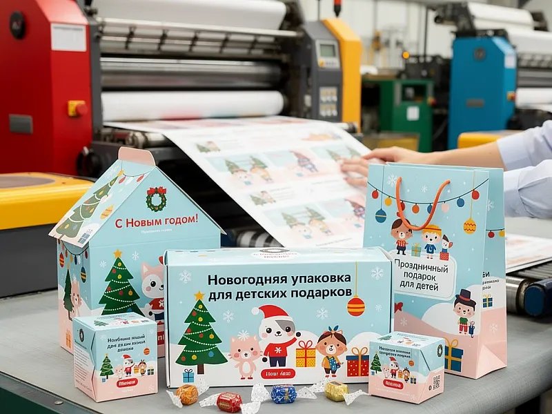 Новогодняя упаковка для детских подарков недорого