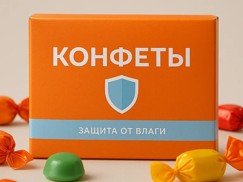 Оранжевая упаковка для конфет на заказ