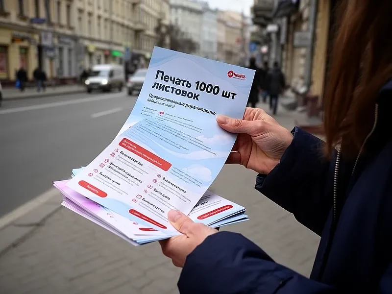 Печать 1000 шт листовок на заказ