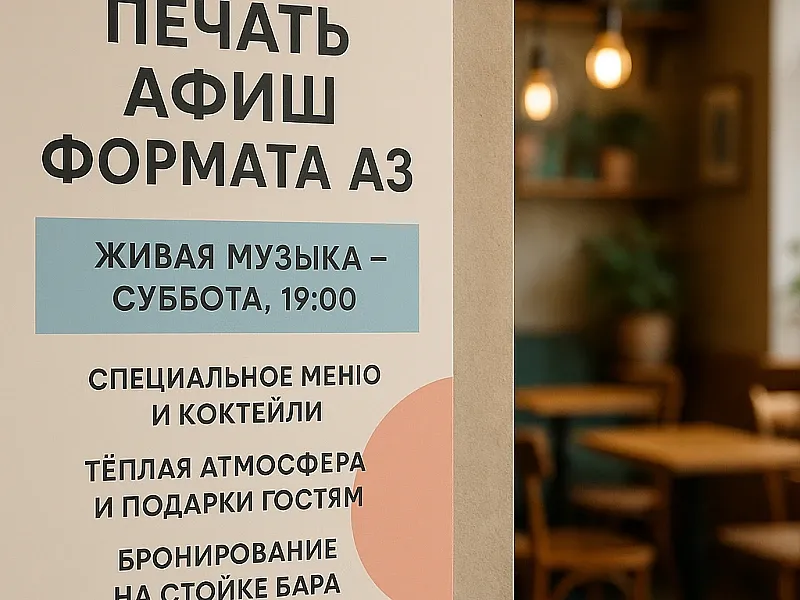 Печать афиш формата А3 на заказ