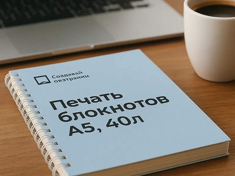 заказать Печать блокнотов А5, 40л