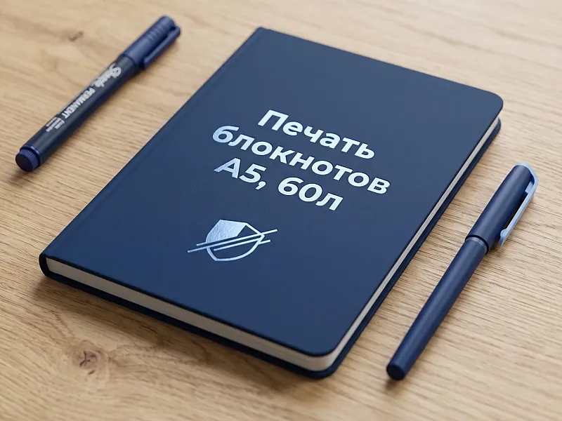 Печать блокнотов А5, 60л на заказ